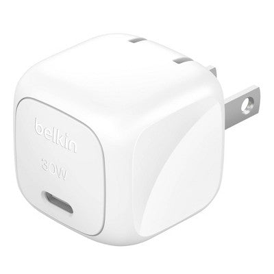 Belkin 30W USB-C Wall Charger - White: Quick Charge, Compatible with Apple & Samsung