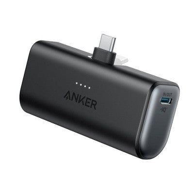 Anker Nano 5000mAh 22.5W Power Bank with Built-in USB-C Connector - Black: Smart Charging, 9V Output